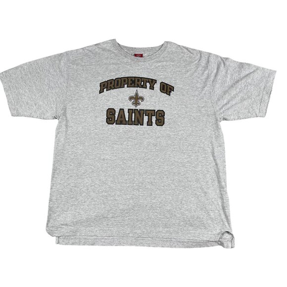 Y2K Reebok NFL GridIron Classic Property of New Orleans Saints Mens Grey Tee XL - Picture 1 of 5